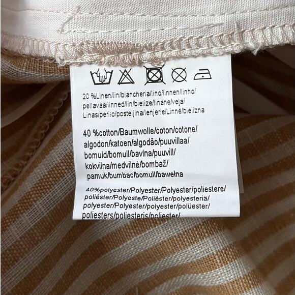 New 87Origins Stripe Linen Shorts in White/Cream Size 8 - Picture 7 of 10